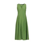 Katoenen mouwloze jurk met V-hals Pennyblack , Green , Dames