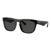 Rechthoekige zonnebril donkergrijs frame Burberry , Black , Heren