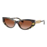 Dames zonnebril bruin verloop ovaal havana Versace , Brown , Dames