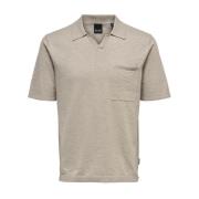 Ecru Polo Shirt Silver Lining Beige Only & Sons , Beige , Heren