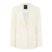 Ivoor Oversized Knoop Blazer Patrizia Pepe , White , Dames