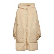 Vanille Parka met Geribbelde Manchetten OOF Wear , Beige , Dames