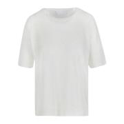 Linnen T-shirt met Ronde Hals Daniele Fiesoli , White , Dames