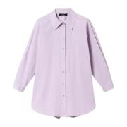 Klassieke Poplin Overhemd met Borduurwerk Twinset , Purple , Dames