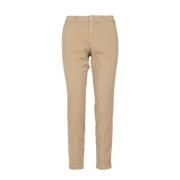 Beige Katoenen Broek Regular Fit Zakken Fay , Beige , Dames