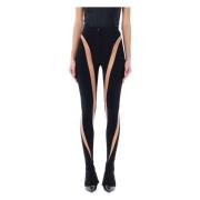 Doorschijnende Nude Illusion Skinny Broek Mugler , Black , Dames