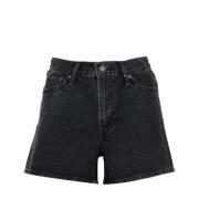 Retro High-Waist Denim Shorts Levi's , Black , Dames