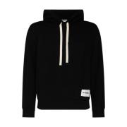 Zwarte katoenen logo patch hoodie Jil Sander , Black , Heren