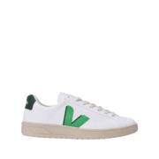 Witte Sneakers Groen Logo Vetersluiting Veja , White , Heren