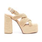 Beige Sandalen met Kruisband Castañer , Beige , Dames