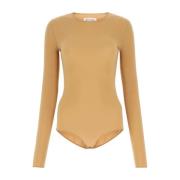 Stretch Nylon Bodysuit in Skin Pink Maison Margiela , Beige , Dames