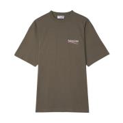 T-shirt van biologisch katoen met geborduurd logo Balenciaga , Green ,...