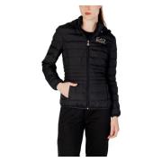 Zwarte Hooded Blazer met Ritszakken Emporio Armani EA7 , Black , Dames