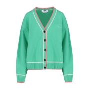 Groene Cardigan Crop Sweater Msgm , Green , Dames