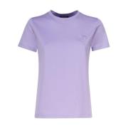 Violetto Katoenen T-shirt met Logo Dondup , Purple , Dames