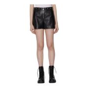 Leren Shorts met Metalen Applicaties John Richmond , Black , Dames