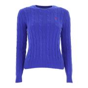 Cable-Knit Jumper Paarse Sweater Polo Ralph Lauren , Purple , Dames