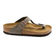 Grijze Leren Flip Flops Birkenstock , Gray , Unisex