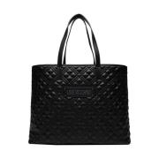 Zwarte Synthetische Shopper Tas Love Moschino , Black , Dames