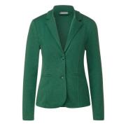 Groene Button-Up Blazer met Revers Street One , Green , Dames