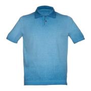Turquoise Polo Shirt met Reverse Cold Alpha Studio , Blue , Heren