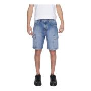 Blauwe versleten katoenen shorts Antony Morato , Blue , Heren