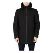 Zwarte Hooded Zip-Up Jas met Zakken GAS , Black , Heren