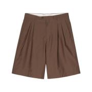 Kameel Wolblend Tailored Shorts Lardini , Brown , Heren