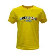 Casual Katoenen T-shirt Moschino , Yellow , Heren