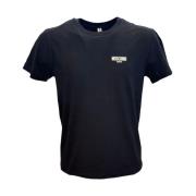Casual Katoenen T-shirt Moschino , Black , Heren