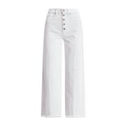 Wijde Crop Standaard Shirt Nieves Wash Ralph Lauren , White , Dames