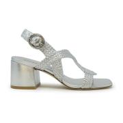 Zilveren Leren Sandalen Wvette Ss24 Stuart Weitzman , Gray , Dames