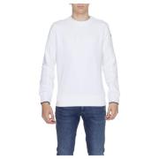 Witte Katoenen Sweatshirt Ronde Hals Lange Mouw Blauer , White , Heren