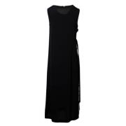 Zwarte mouwloze jurk met ronde halslijn High , Black , Dames