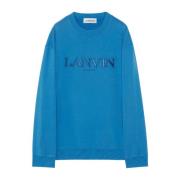 Blauwe Katoenen Sweatshirt Oversize Neptune Lanvin , Blue , Heren
