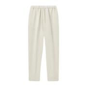 Reguliere elastische taille katoenen linnen broek Pomandère , Beige , ...