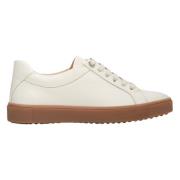 Dames Licht Beige Platform Sneakers gemaakt van Echt Leer Estro , Beig...