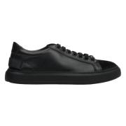 Zwarte Leren & Velours Sneakers Estro , Black , Dames