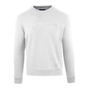 Logo Detail Katoenen Sweatshirt Geribbelde Boorden Aquascutum , White ...