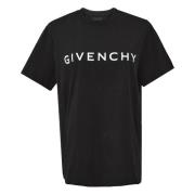 Zwart Signature Print T-Shirt Givenchy , Black , Heren