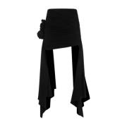 Zwarte Viscose Mini Rok Magda Butrym , Black , Dames