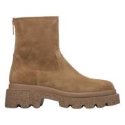 Dames Bruine Velours Enkellaarzen voor de Winter Er00113955 Estro , Br...