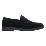 Luxe Zwarte Velours Winter Loafers Estro , Black , Heren