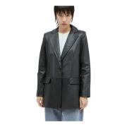 Nappa Leren Blazer St. Agni , Black , Dames