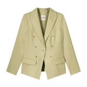 Groene Blazer met Knoopsluiting Summum Woman , Green , Dames