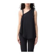 Top van zijdeblend met unieke stijl Liu Jo , Black , Dames