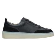 Zwarte lage sneakers van echt Italiaans leer Estro , Black , Dames