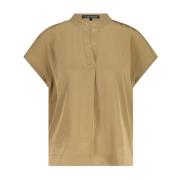 Glanzende blouse met V-hals Luisa Cerano , Brown , Dames