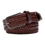 Elastische Leren Riem Bruin Meyer , Brown , Heren