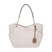 Beige Logo Shopper Tas Michael Kors , Beige , Dames